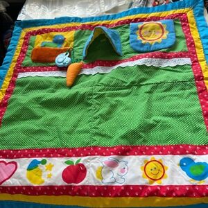 Vintage 80s Playschool‎ baby fold and go Play Mat Sensory Activity Quilt Farm A